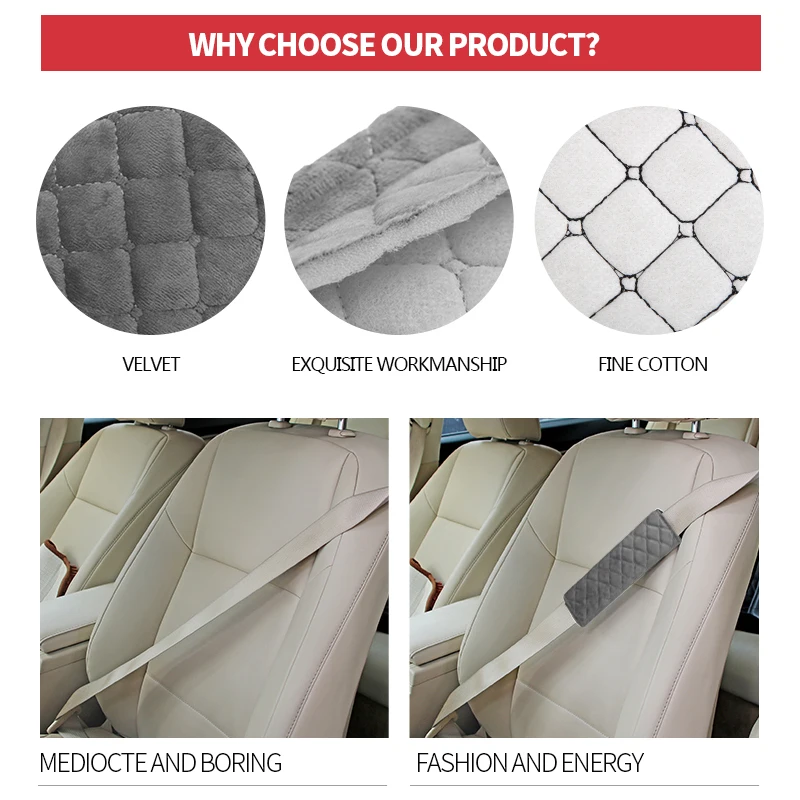 Car Seat Belt Shoulders Pads Covers Cushion Warm Short Plush Safety Shoulder Protection Auto Interior Accessories Four Season |