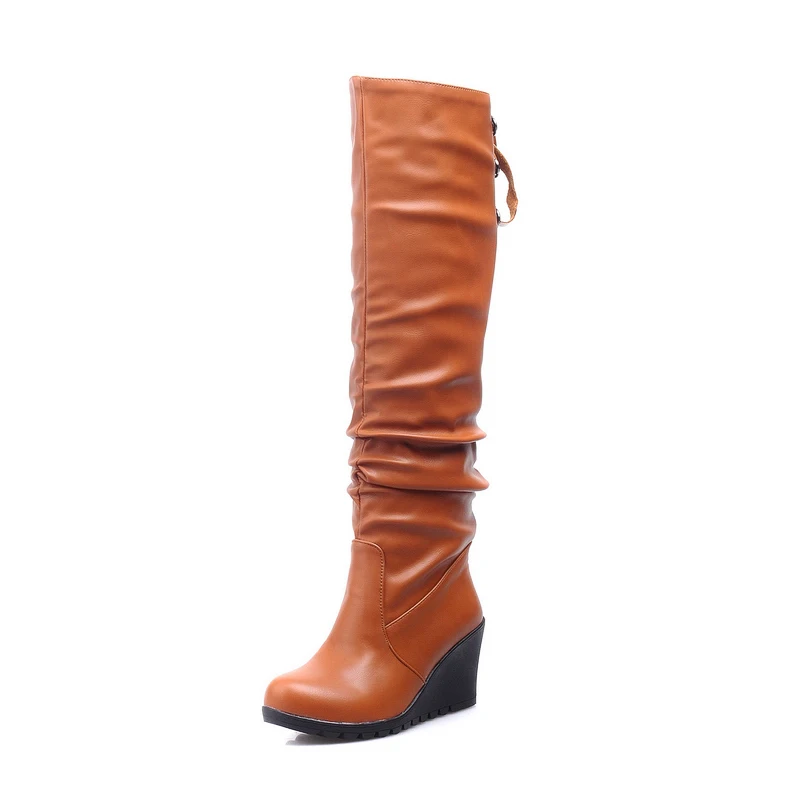 med heel wedges warm WH-1099Y drop | Женская одежда