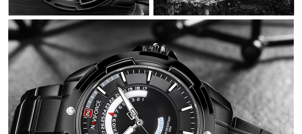 Naviforce Спортивные часы Для мужчин Роскошные Top Brand аналоговые кварцевые часы Мода Водонепроницаемый Для мужчин Наручные часы Relogio Masculino