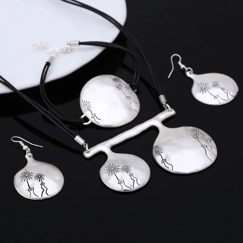 Набор ювелирных изделий ZOSHI в африканском стиле винтажный кожаный кулон ожерелье