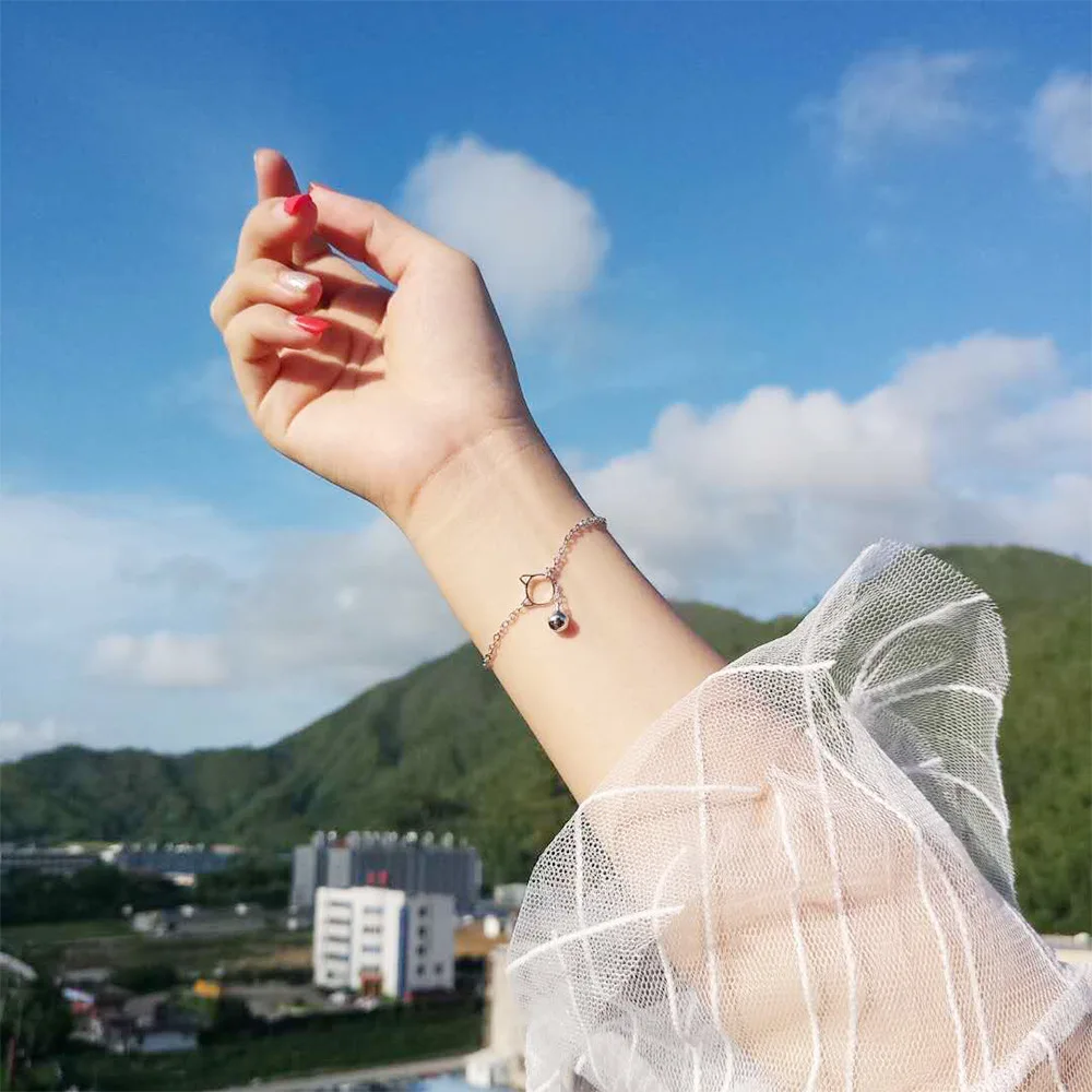 Горячая Распродажа милые регулируемые браслеты с котом и шариком простой