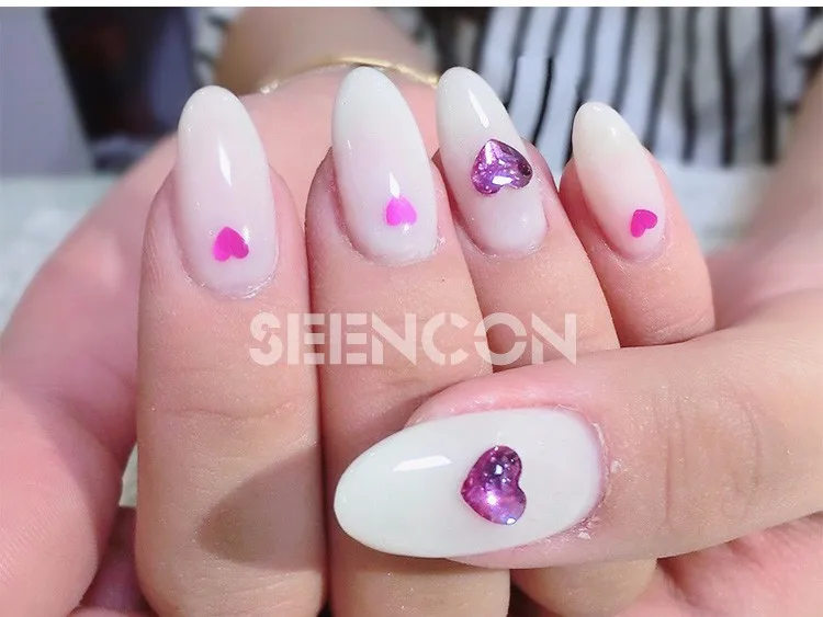Япония nail art 10 шт./лот 6 мм надписи Sweet Love Heart Стразы для маникюра, высшее качество, аксессуары со стразами с плоской задней частью