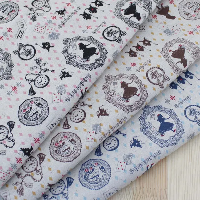 LEO &amp LIN Алиса в стране чудес хлопчатобумажная льняная домашняя ткань ручной