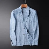 tang high quality new arrival blazer man new linen suit jacket autumn casual mianma male single breasted size m l xl 2xl 4xl