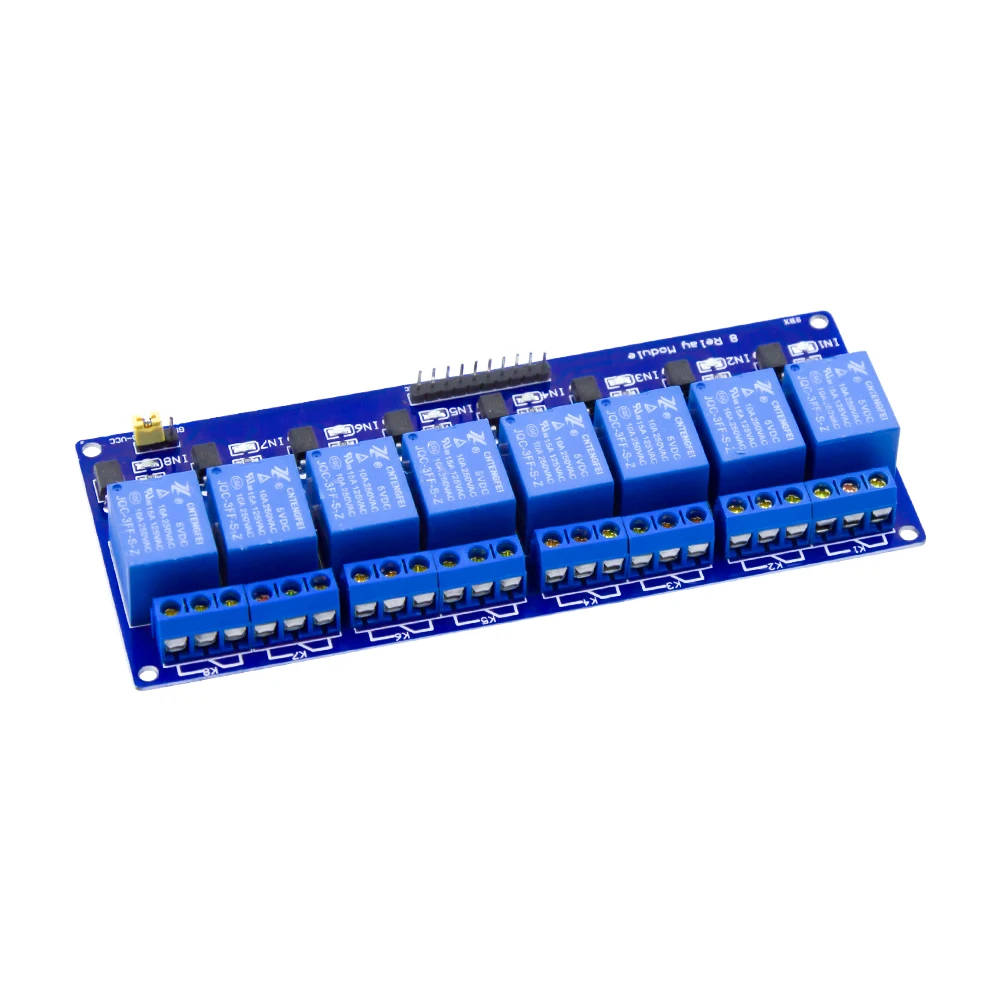 Kuongshun 5V 8 Channel Relay Module with light coupling for Arduino PIC ARM DSP AVR Raspberry Pi | Электронные компоненты и