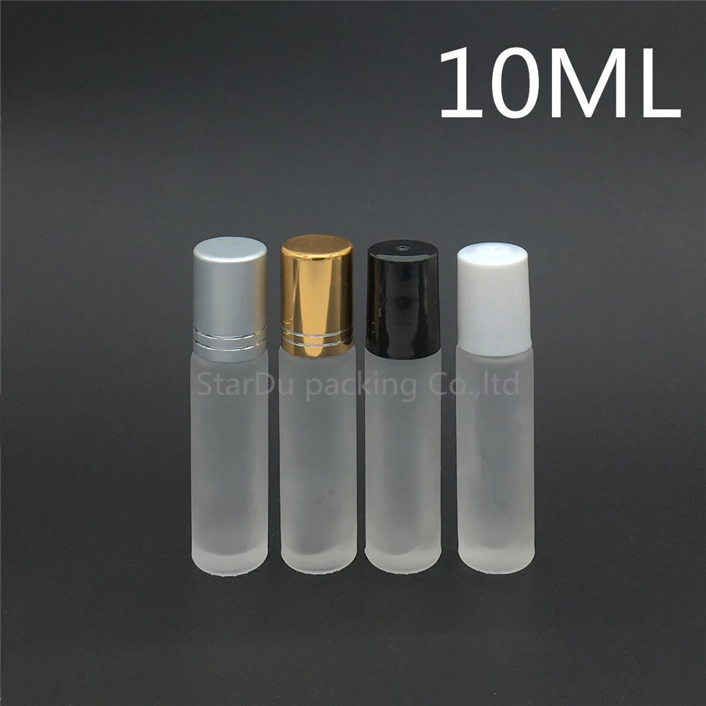 

empty 200pcs 10ml Roll on perfume bottle, 10cc clear Frosted essential oil rollon bottle, small glass roller container