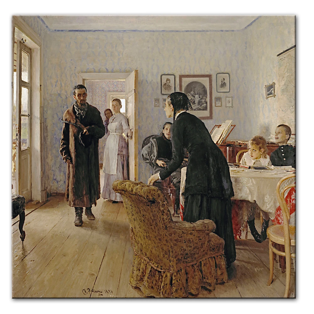 Ilya Repin Знаменитая Картина на холсте для гостиной Классическая неожиданная