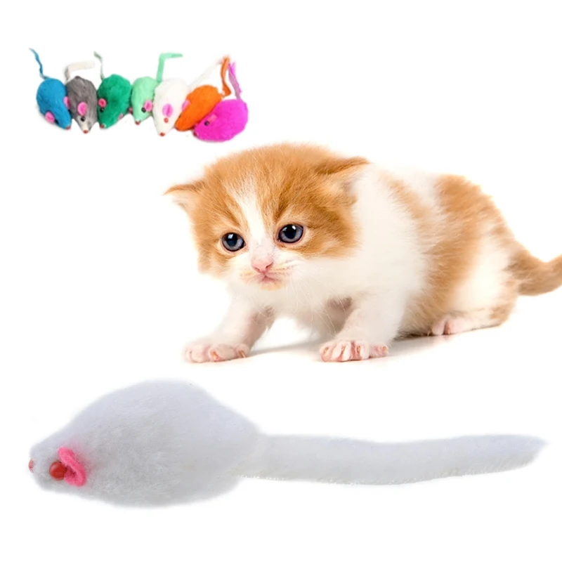 Hoomall красочная интерактивная игрушка мягкая с кроличьим мехом для кошек милый