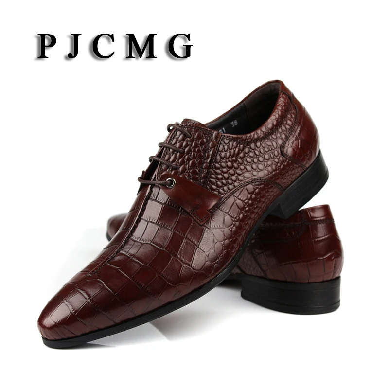 Мужские туфли на шнуровке из натуральной кожи с острым носком | Обувь