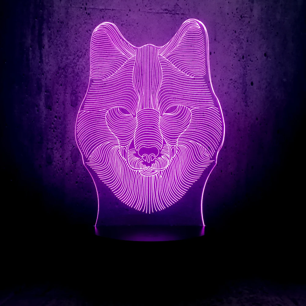 NEW Animal Wolf Heard 3D Lamp Night USB LED Lighting Mulitcolor Holiday Souvenirs Luminaria Kids Toy Table Touch Mood luminaria | Лампы и