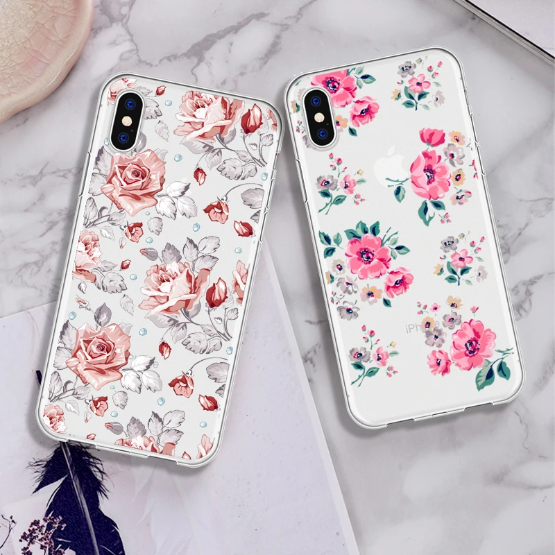 Мультяшный чехол для телефона с милыми растениями и цветами iPhone XR X MAX 5 5S 6 6S 7 8 Plus