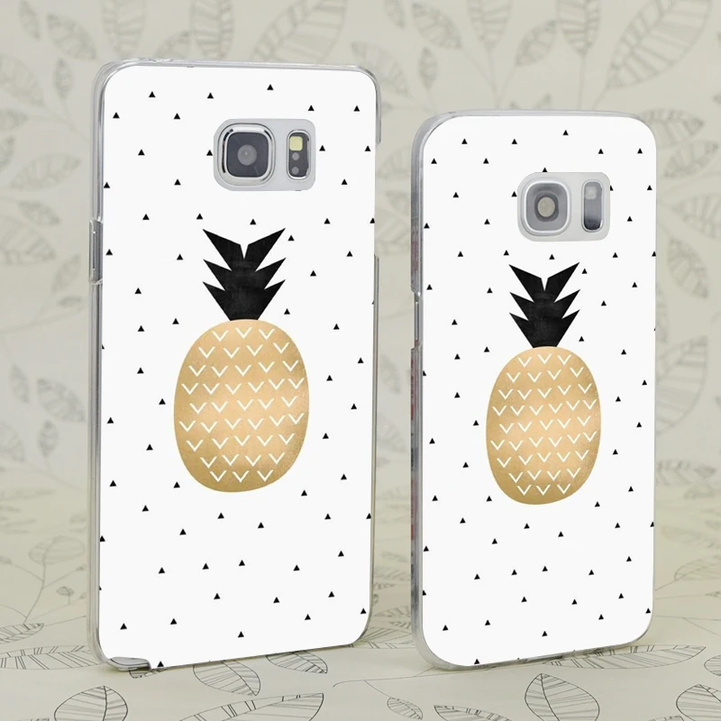 C4033 Golden Pineapple Transparent Hard PC Case Cover For Samsung Galaxy S 3 4 5 6 7 Mini Edge Plus Note 9 |