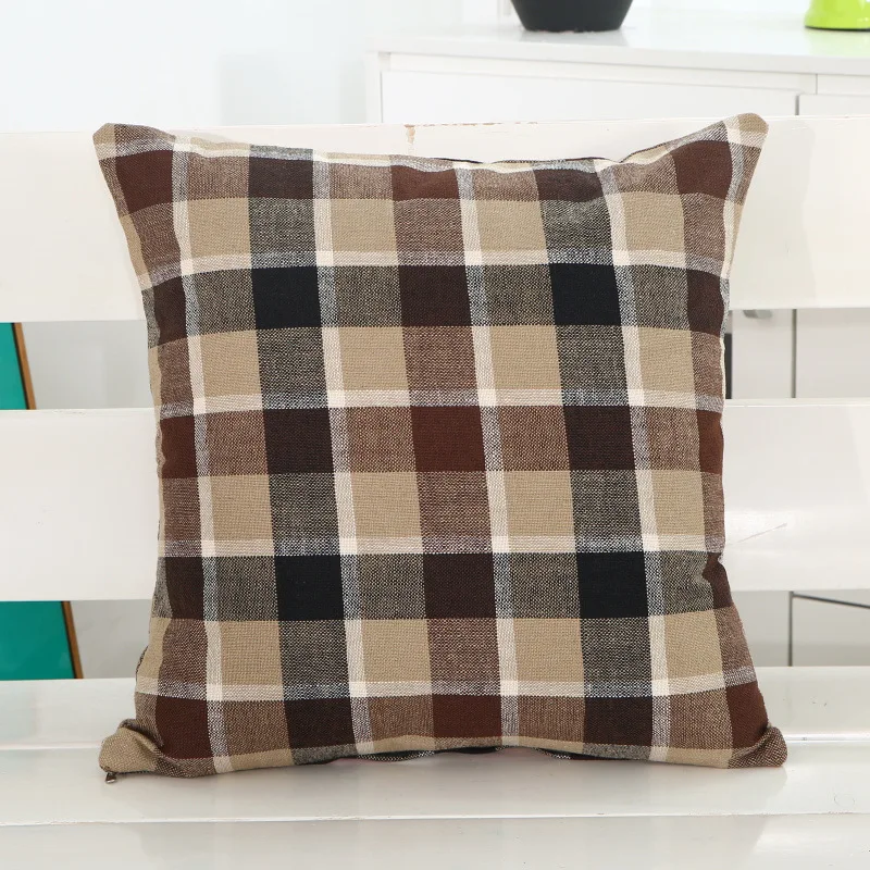 Nordic Parrern Colorful Lattice Pillow Case 45 x Cotton Linen Cases Cushions 5 Colors Plaid Striped Throw | Дом и сад