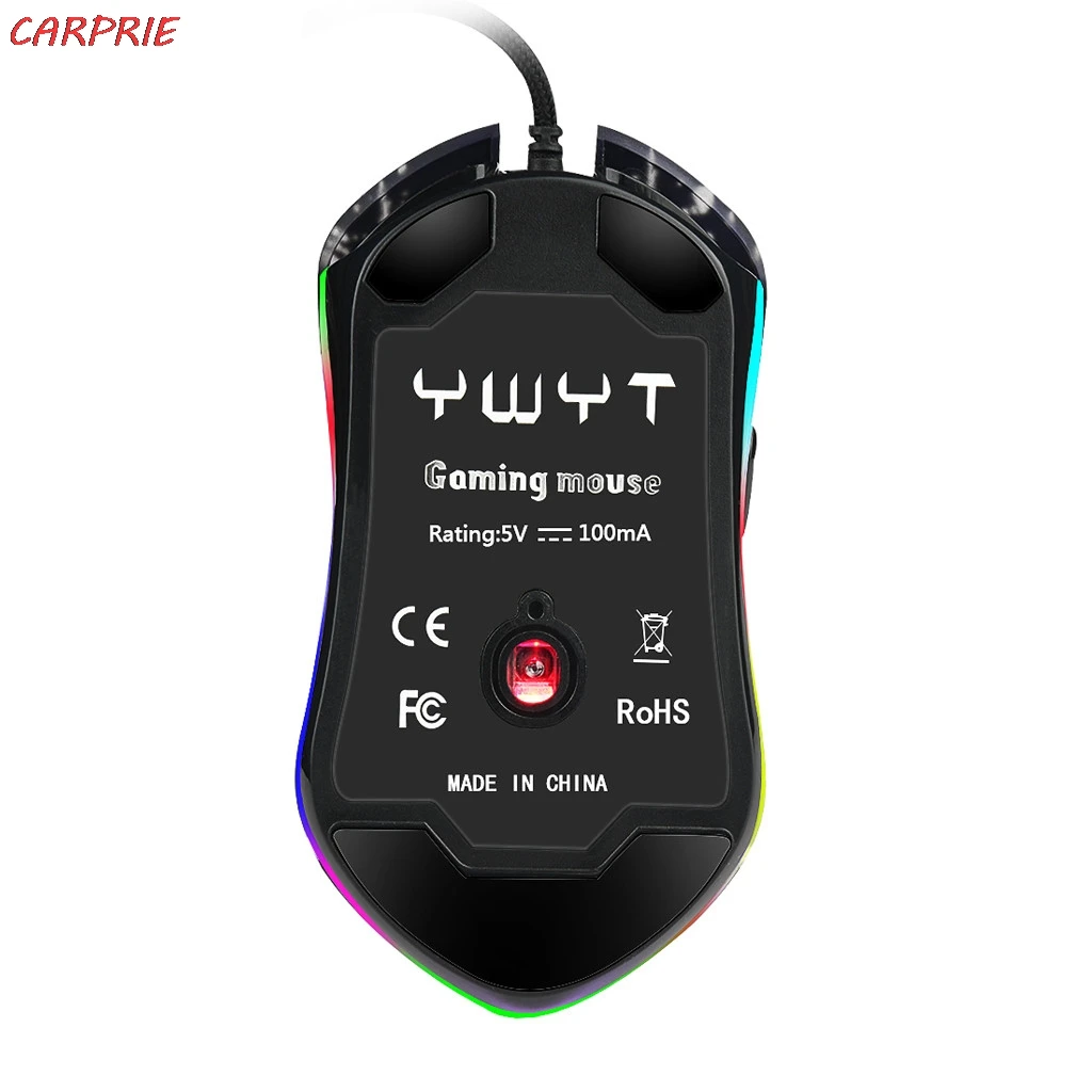 CARPRIE G819 Механическая игровая мышь с Цветной подсветкой USB Проводная оптическая
