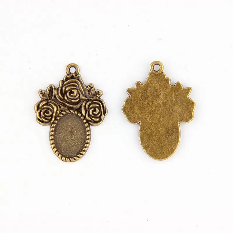 5 шт. DIY старинная бронзовая винтажная основа из сплава с тремя цветами кабошон