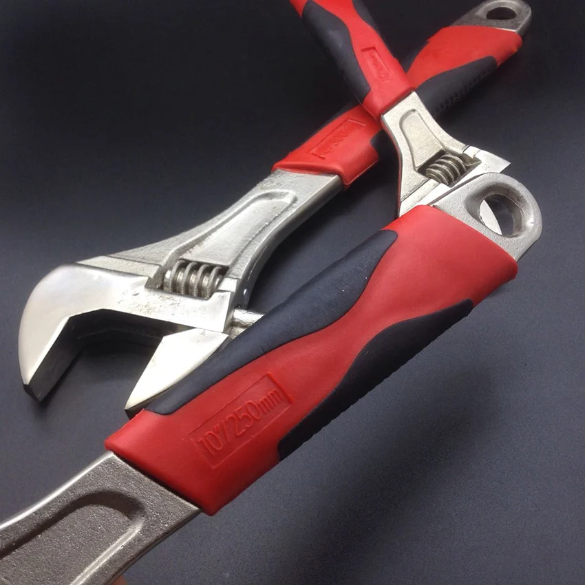 6"/8"/10"/12" adjustable wrench multi-functional spanner plastic handle wrenches auto mechanic repairing tools open end spanners |