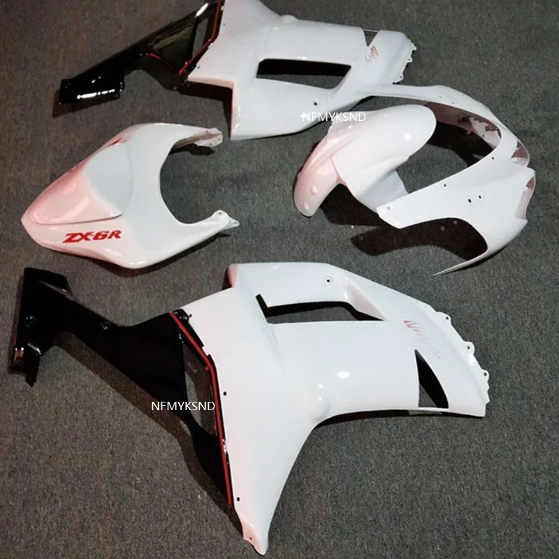 100% обтекатели ABS для Kawasaki NINJA ZX-6R 07-08 Черный Белый 2007 2008 ZX6R 636 07 08 обтекатель