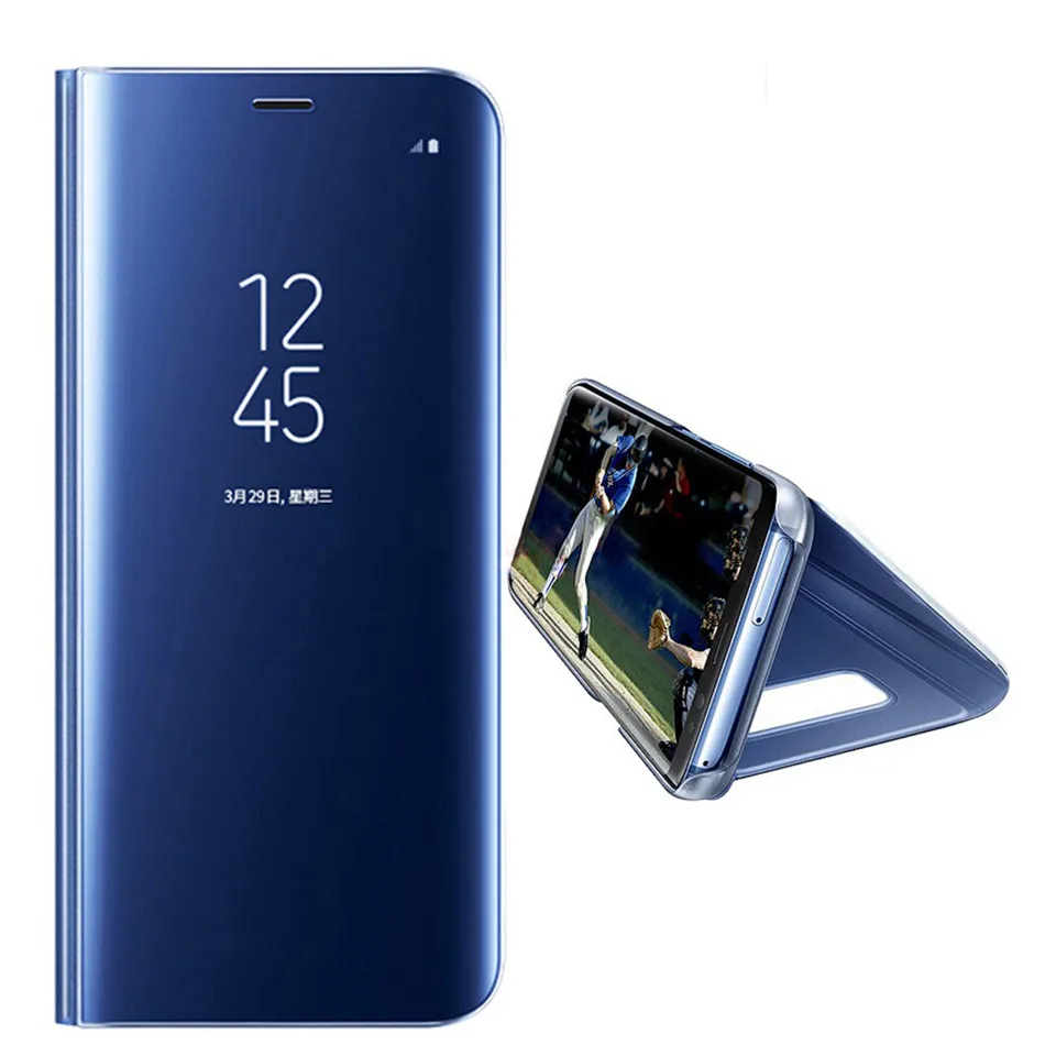Прозрачный зеркальный умный чехол для Samsung Galaxy Note 9 8 S9 S8 S7 S6 edge Plus A8 A7 A6 A5 A3 2017 2018 A9 Star