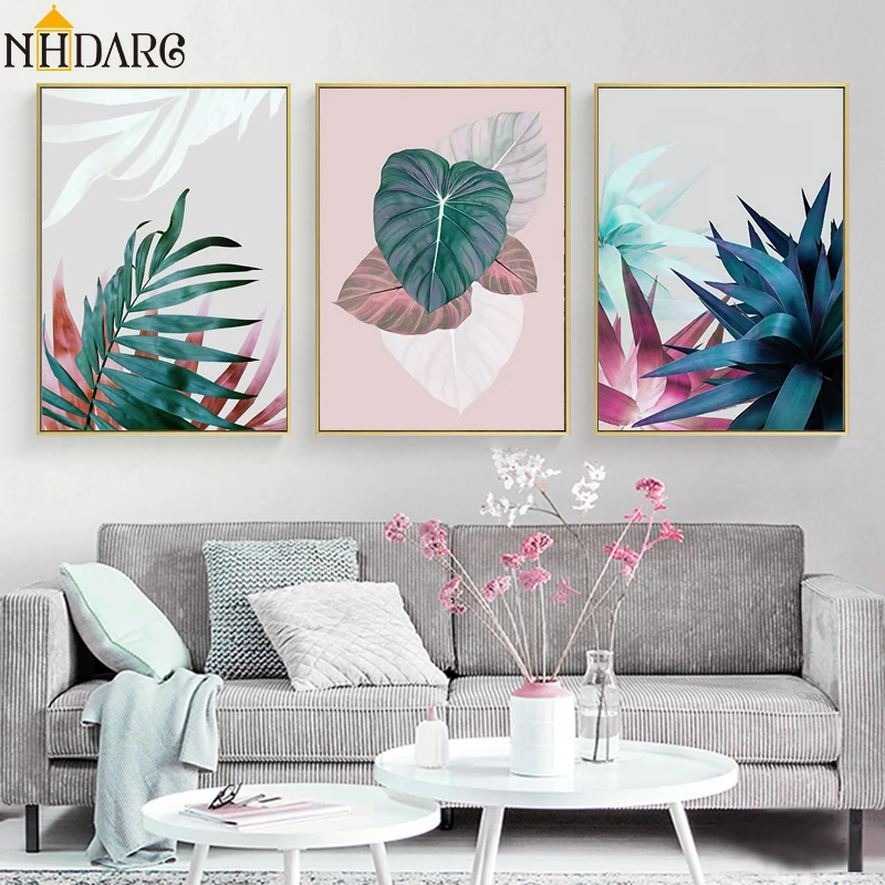 Wall Art Posters and Prints Canvas Painting Pictures for Living Room Modern Nordic Natural Green Flower Leaves Decoration | Дом и сад