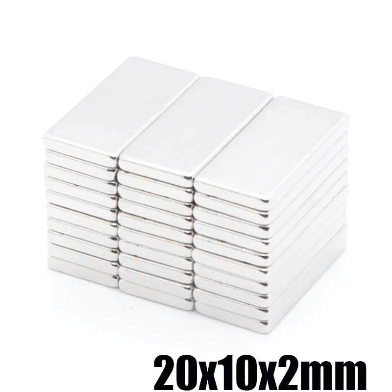 100 шт. 20x10x2 мм N35 неодимовые магниты супер сильные 20*10*2 сильный редкоземельный