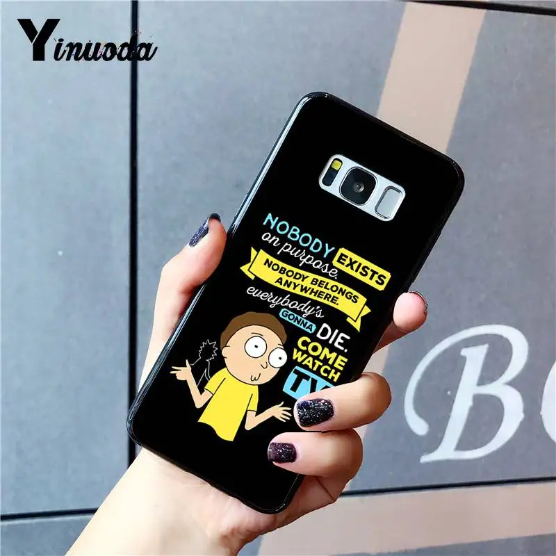 A5 Yinuoda Рик и Морти черный ТПУ мягкий чехол для мобильного телефона для Samsung Galaxy S8 S7 край S6 edge plus S10 S9plus чехол - Цвет: A5
