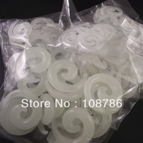 

120pcs Wholesale Opal color Acrylic Ear Spiral Expanders glow in the dark ear plug UV flesh tunnel piercing body Jewelry