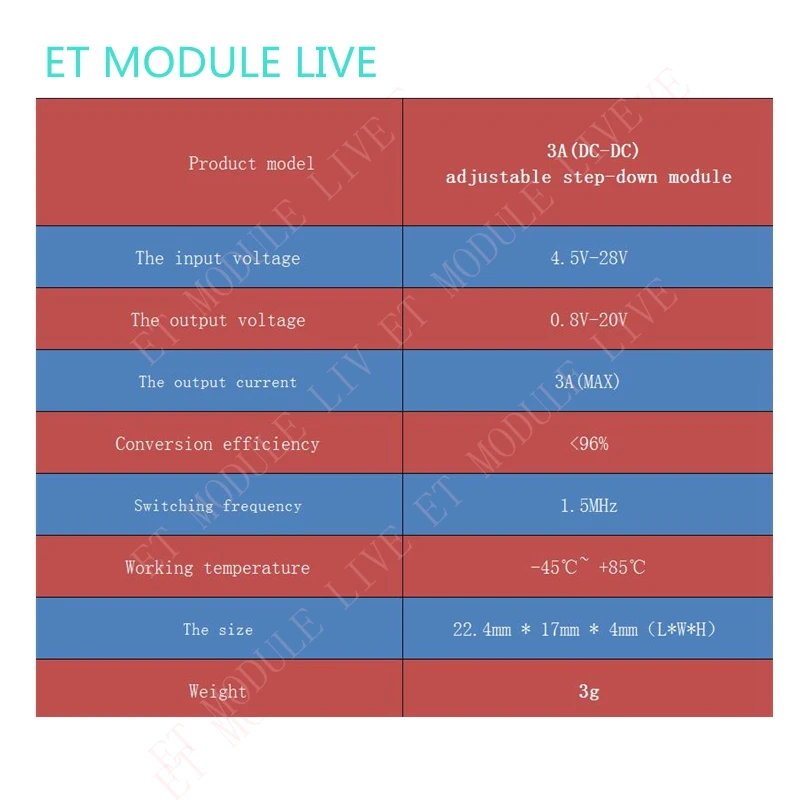 5 шт. Сверхмаленький Размер модуль понижающего питания для Arduino 3 А Регулируемый