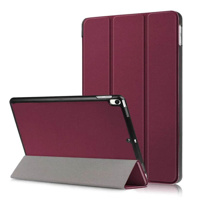 Тонкий чехол Funda для iPad Air 3 10,5 из искусственной кожи, Умный Магнитный защитный чехол-подставка для iPad Air 10,5 чехол - Цвет: Jujube Red