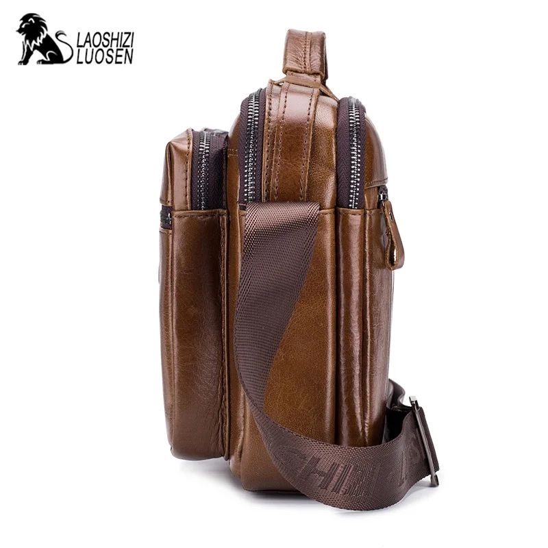 New Genuine Leather Men Bag Handbag Business Travel Casual Male Shoulder Bags Zipper Design Messenger Small Briefcase |