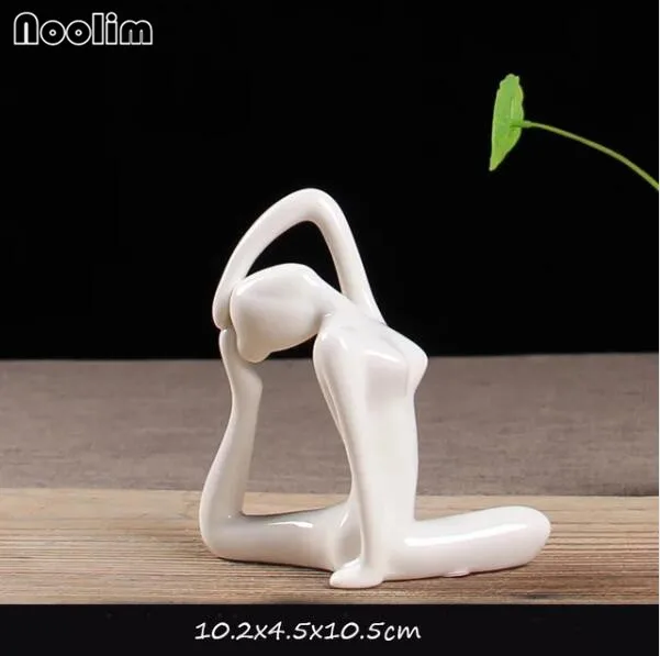 Yoga 08 NOOLIM креативный домашний Декор Керамическая йога девушка курильница с обратным потоком благовония конусы горелки полотенце ладан держатель использовать в офисе Teaho - Цвет: Yoga 08