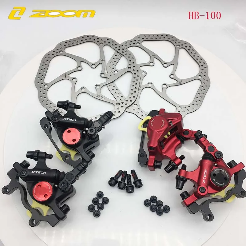 Zoom HB-100 MTB велосипед тормоза HB100 велосипед электрический велосипед тормоза суппорт с роторами части велосипеда гидравлический поршень двухсторонний тормоз