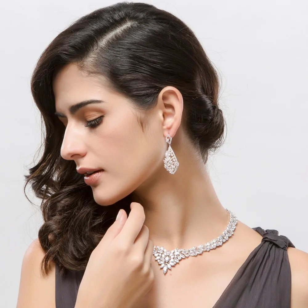 Женские свадебные ювелирные изделия LUOTEEMI подарочные Нежные Большие Роскошные