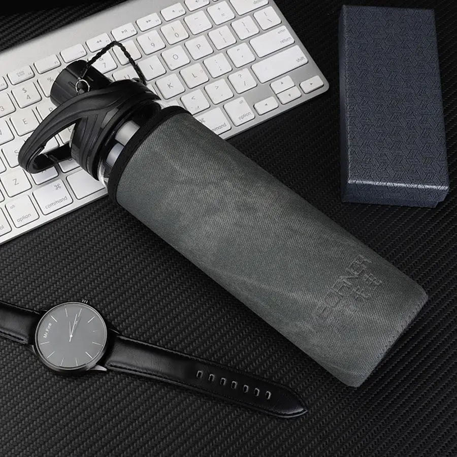 GZFUQUAN 550ML Glass Sports Water Bottle High Quality Tour Hiking Portable Bottles Outdoor Sport Water Bottle