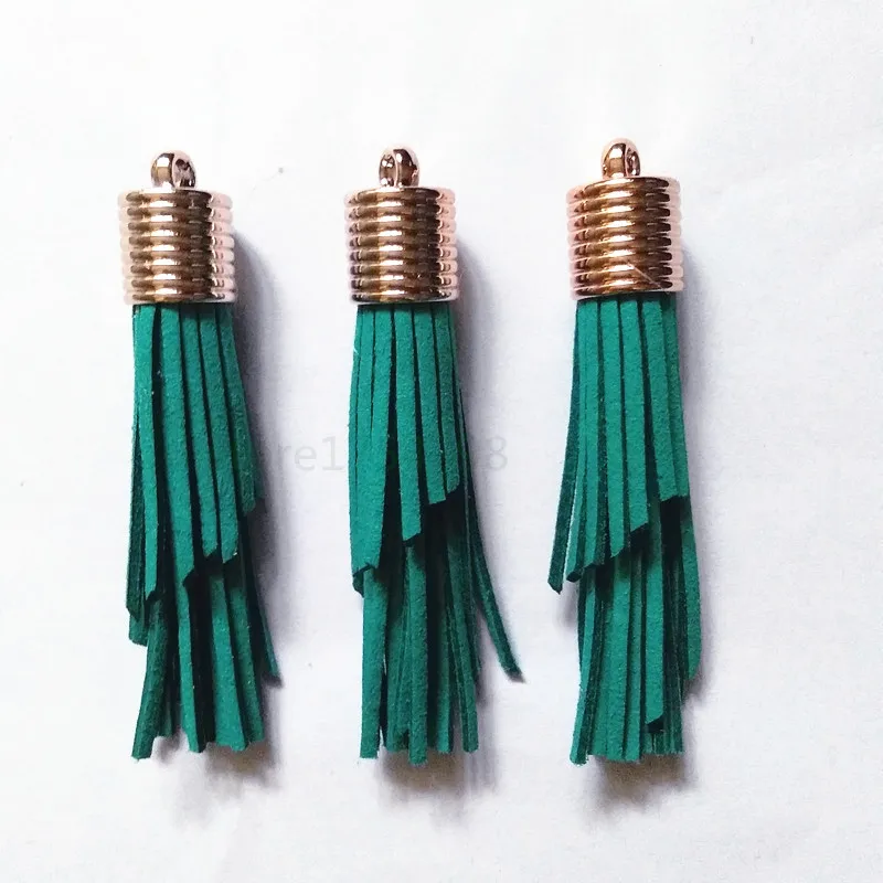 100 шт. 18 Цвета смешанные замшевые Tassel Pendant разной длины из натуральной кожи с