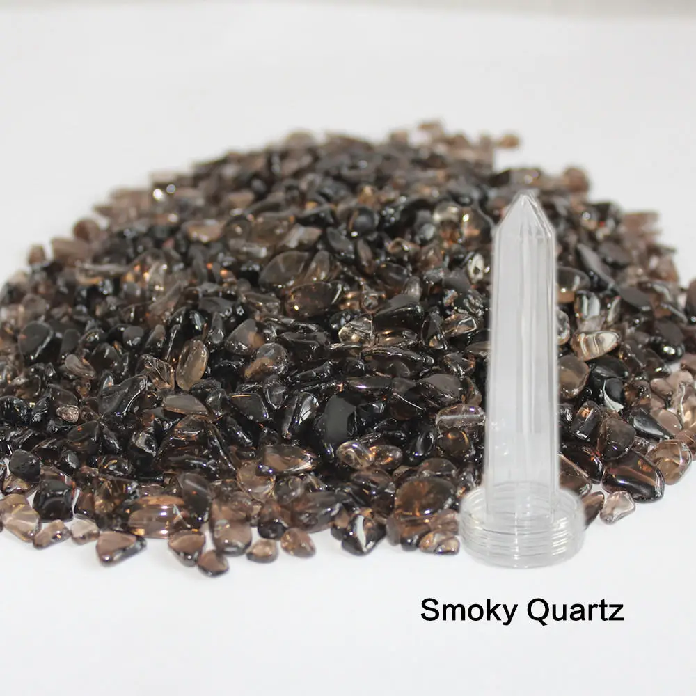 smokey quartz Все виды натурального кристаллического камня гравия кварца полудрагоценные камни чашка для воды и бутылка украшения Шестиугольная точка заменить - Цвет: smokey quartz