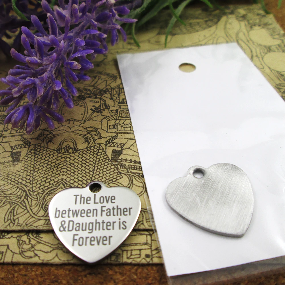 10pcs--&quotthe love between father & daughter is forever&quotstainless steel charms more style for choosing DIY Charms pendants - купить