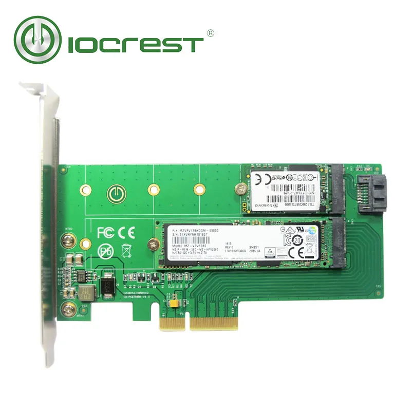 Адаптер IOCREST M.2 Ngff M Key NVMe к Pci e 3 0 X4 Express адаптер для 22110 2280 2260 2242 2230 Ssd с двойным