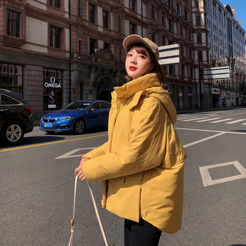 2019 new winter jacket and coats women casual loose Korean hooded outerwear female zipper fashion basic thick warm parkas mujer | Женская