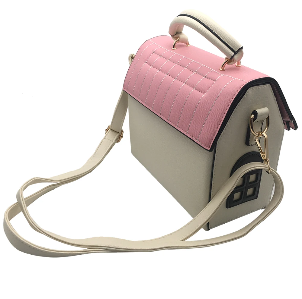 Индивидуальная кожаная женская сумка-мессенджер в форме дома модная сумка через