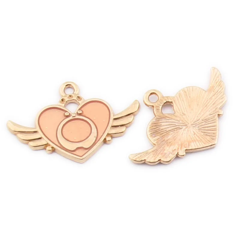 10 шт./партия 20*30 мм Крыло Любовь Эмаль Подвески сплав кулон украшения подвесные