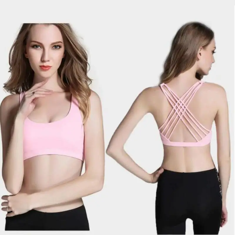 Женский сексуальный бюстгальтер для йоги и бега ударопрочный спортивный с
