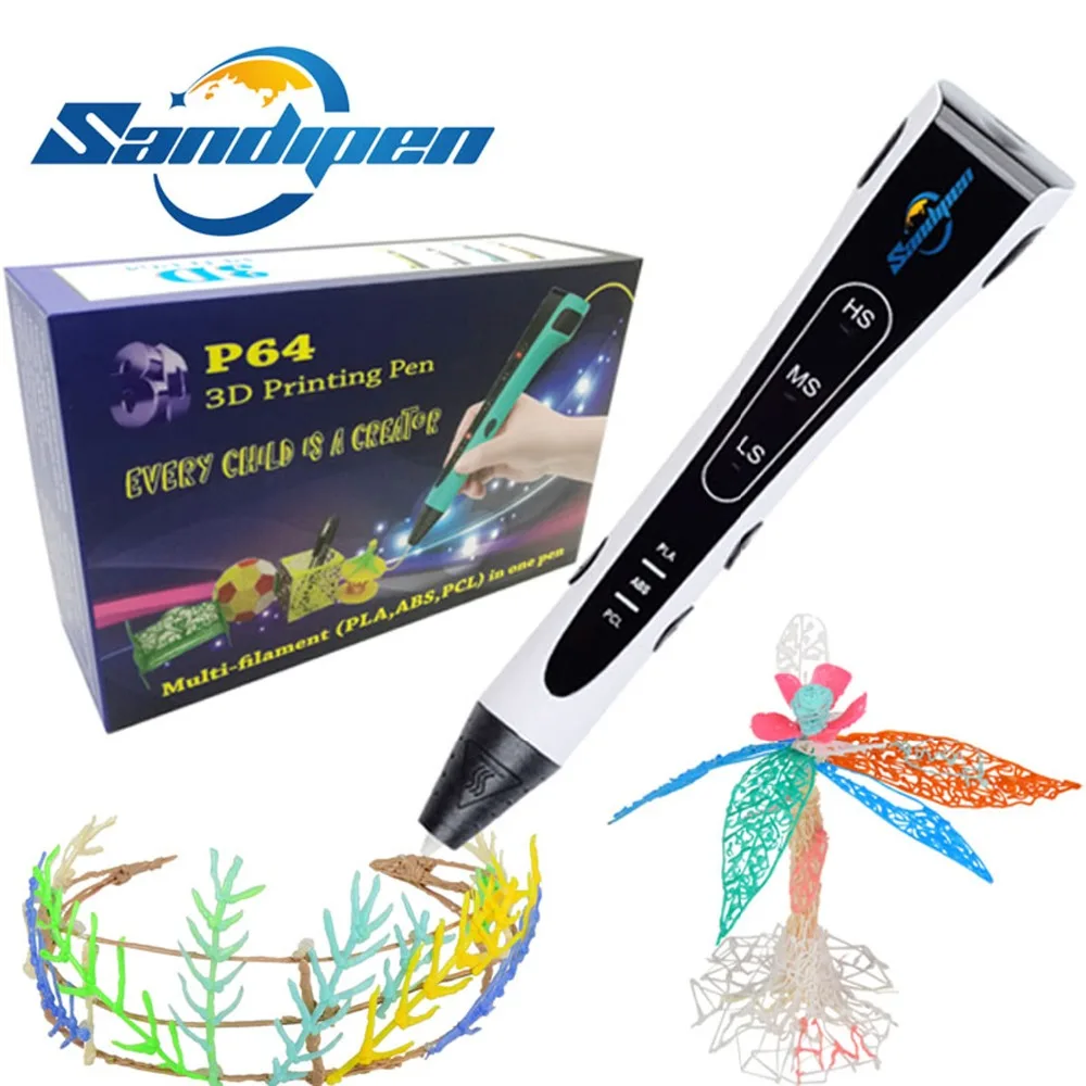 Sandipen ABS/PLA/PCL 3D ручка живопись 6 го поколения белая креативная игрушка лучший