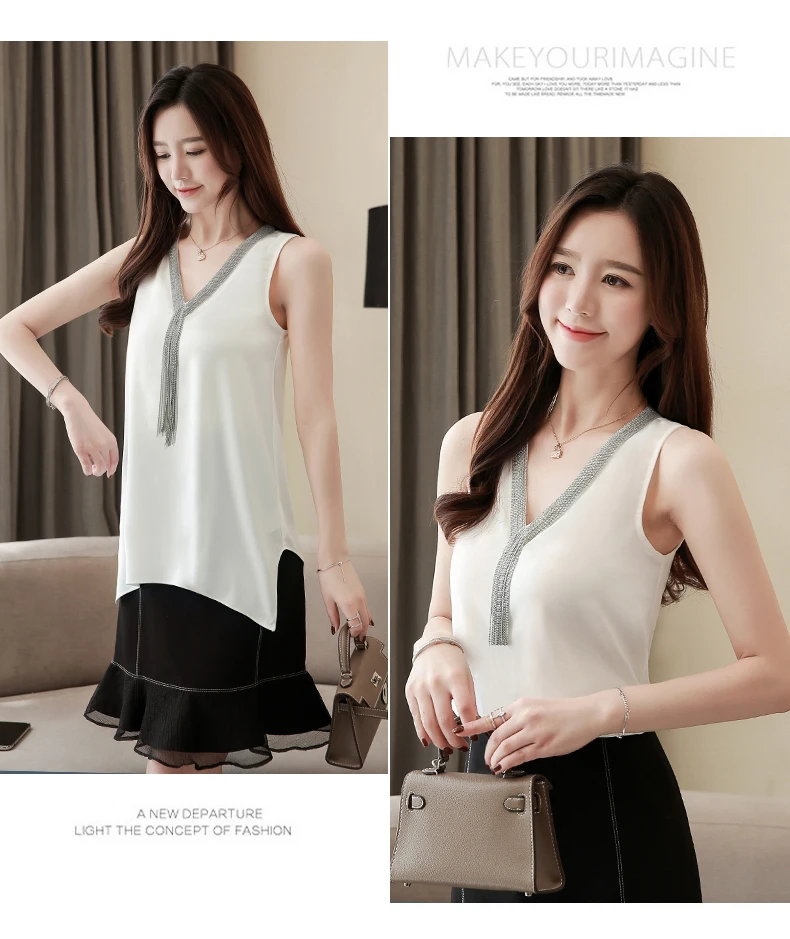 Blusas mujer de moda camisas mujer, Женские топы и блузки с кисточками и v-образным вырезом, Офисная женская шифоновая блузка, женские рубашки 4094 50