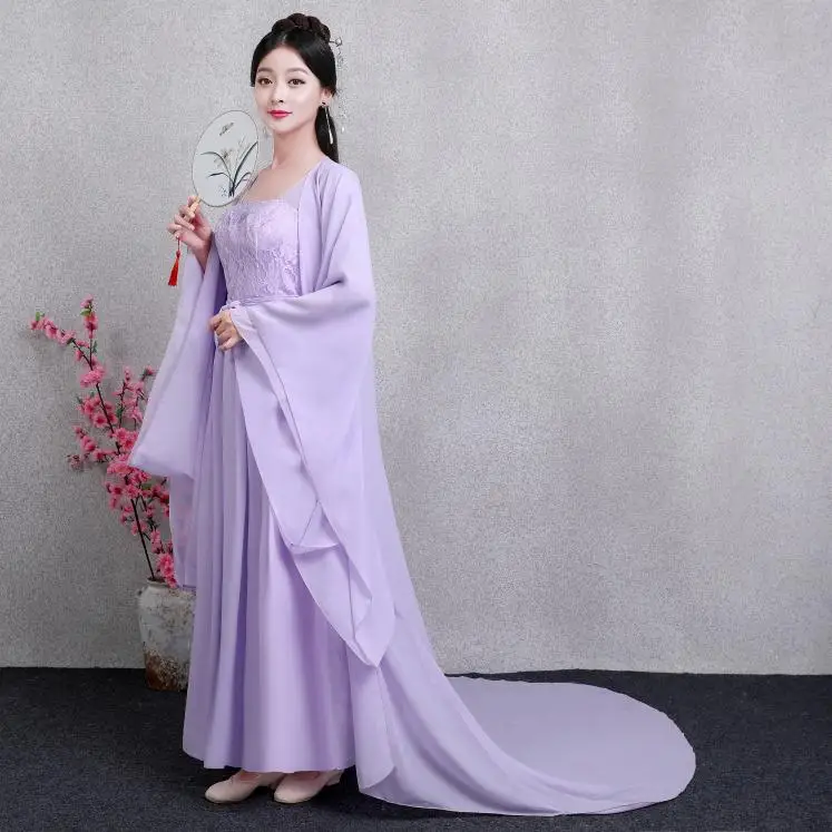 purple Женское древнее драматургическое платье, костюм для китайского традиционного танца, женские костюмы Hanfu Ancientry, одежда принцессы для косплея - Цвет: purple