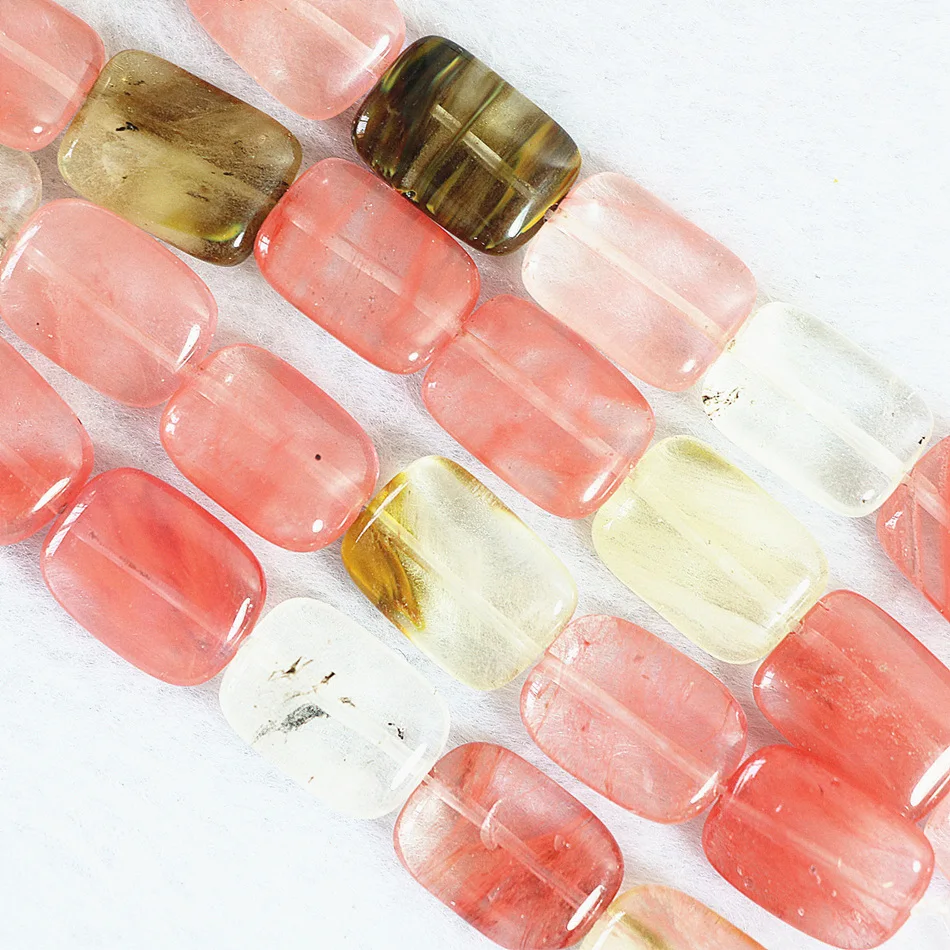Fashion Multicolor Watermelon Tourmaline Jasper 13x18mm Crystal Rectangle Loose Beads Jewelry Making 15inch GE389|jewelry dozen|jewelry craftjewelry