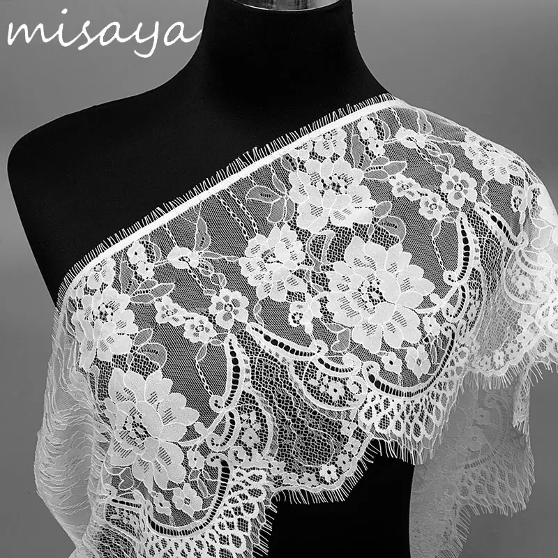 Misaya 3 ярдов/партия 6 стилей ресницы кружевной отделкой цветок черный белый Высокое качество кружевной ткани ручной работы DIY аксессуары для одежды