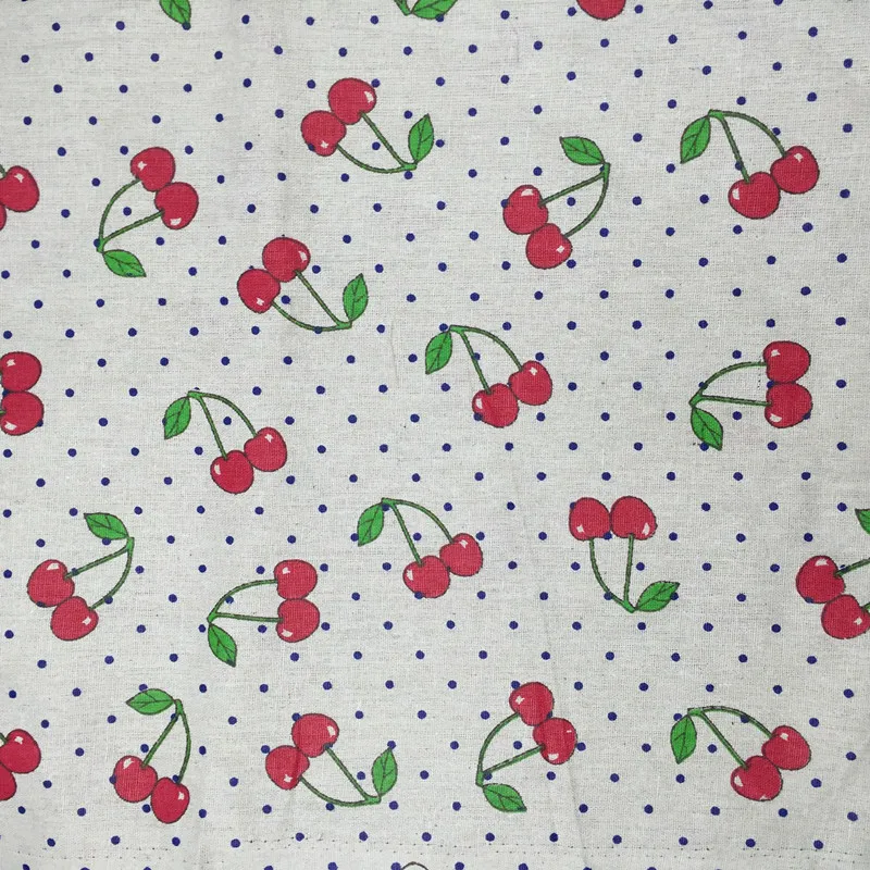 BIG LY 50x150cm Cotton Linen Fabric Print Red Cherry DIY Home Deco Table Cover Throw Pillow Case | Дом и сад