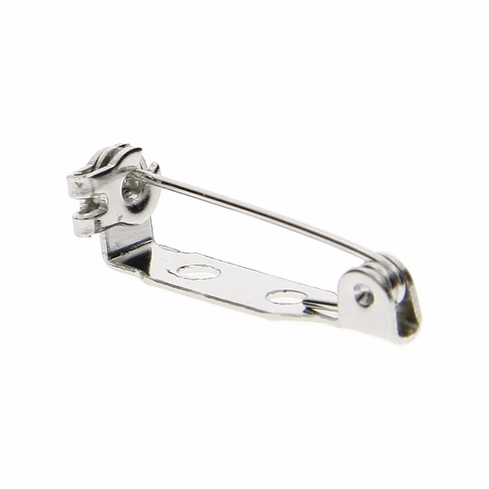 Шт./упак. 100 Серебряный тон брошь шпильки назад безопасности застежка бутоньерка