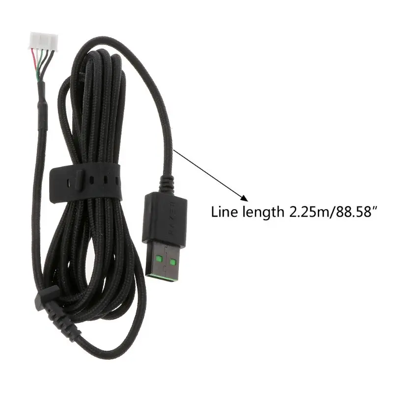 Прочный нейлоновый плетеный кабель USB для мыши сменный провод проводной игровой