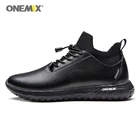 Дизайнерские кроссовки Onemix из микрофибры для бега, спортивные носки для прогулок, кроссовки, черные, спортивная обувь для мужчин